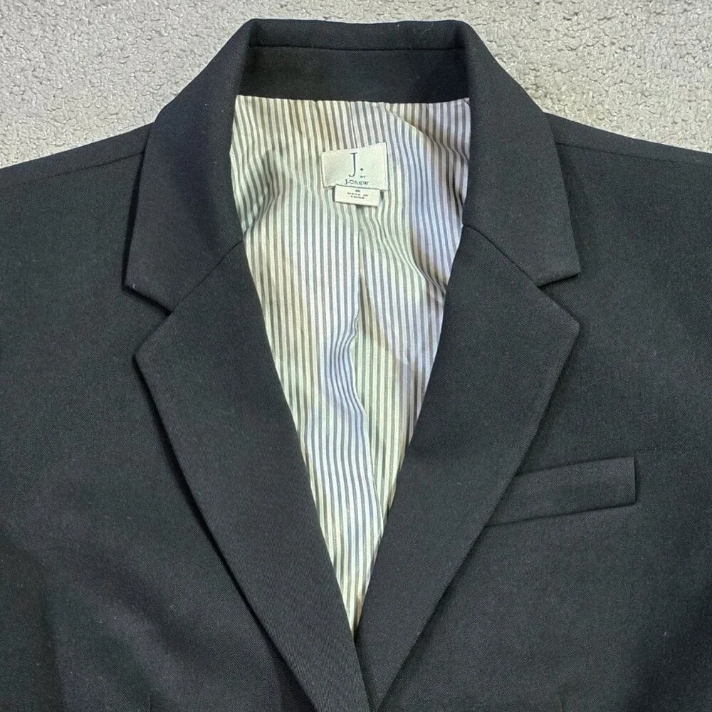 J. by J. Crew Schoolboy Black Two Button Blazer Capsule Minimalist Preppy J4548